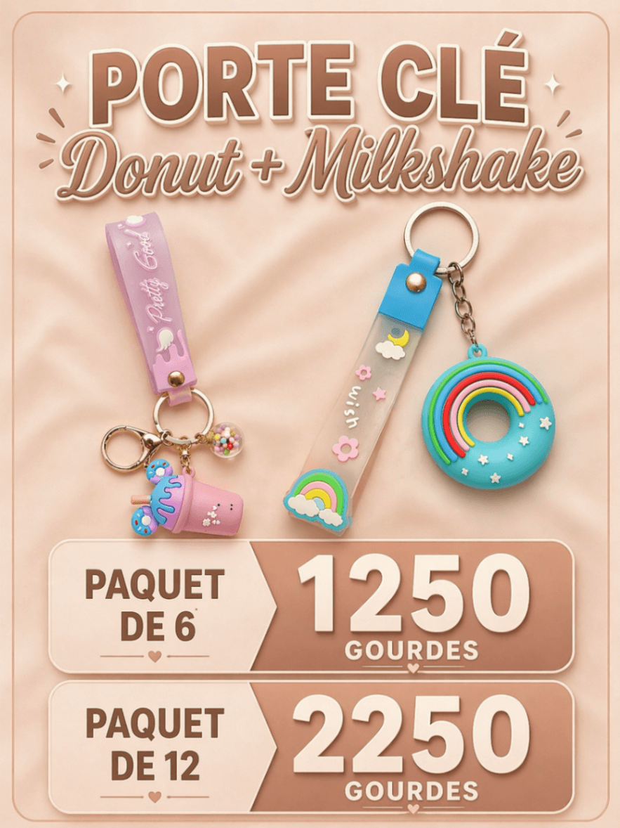 Porte clé donut + milkshake